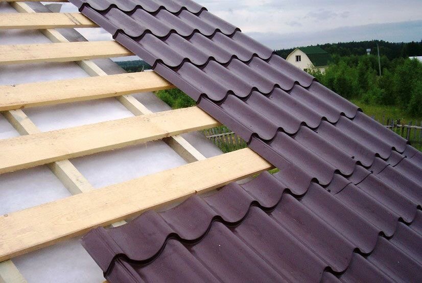 монтаж металлочерепица, кровельные работы, доска для обрешетки крыши, кровля из металлочерепицы, монтаж кровли