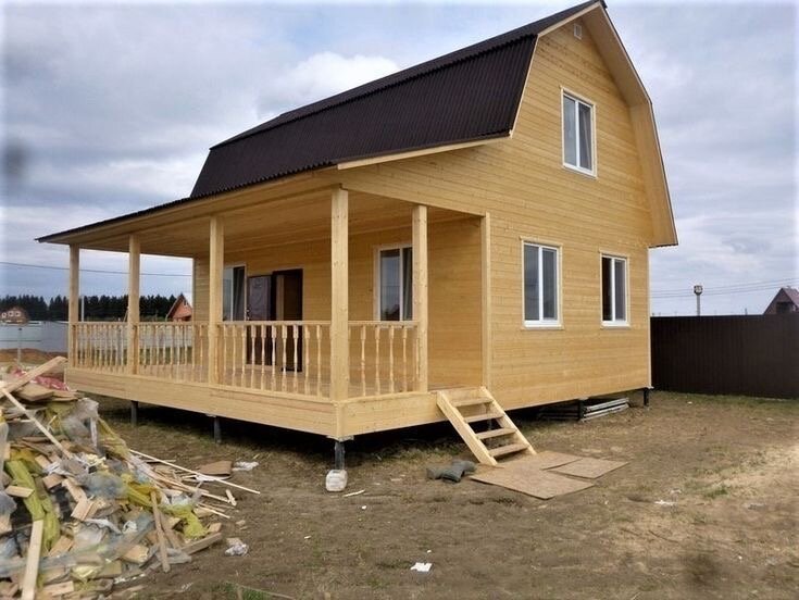 каркасный дом 6х6 с мансардой и террасой, строительство дачных домов, дачный дом 6х9 каркасный, каркасный дом 6 х 8, каркасный дом 6х8 с мансардой