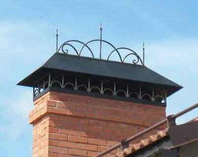 дымники на кирпичные трубы, дымник на кирпичную трубу 510х510, козырёк на трубу дымохода, кованые дымники на кирпичные трубы, дымник флюгарка