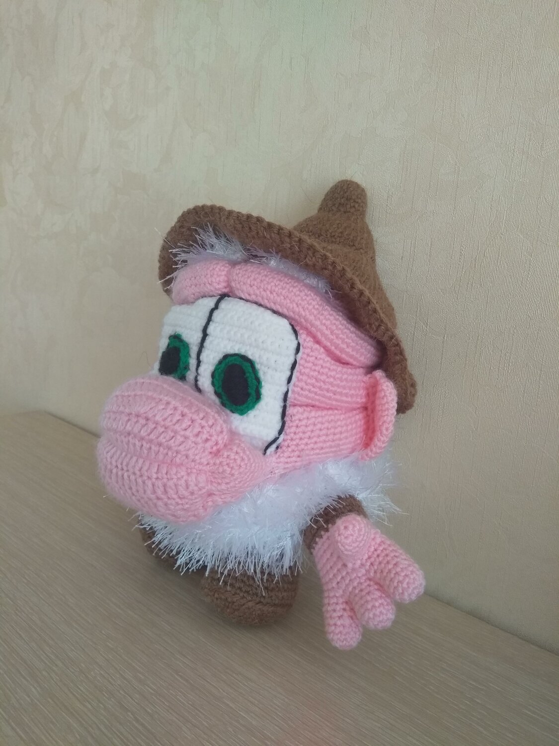 вязаный старичок, вязаные игрушки, амигуруми, мягкая игрушка, амигуруми смешарики нюша