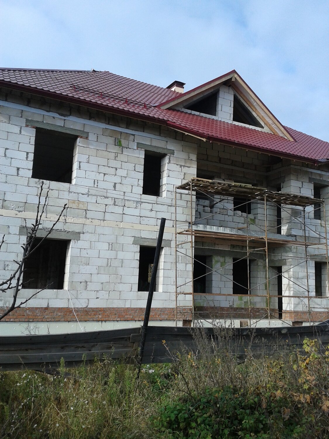 строительство частного дома из газобетона, дом из пеноблоков, дома из газобетона, дом, строительство загородного дома