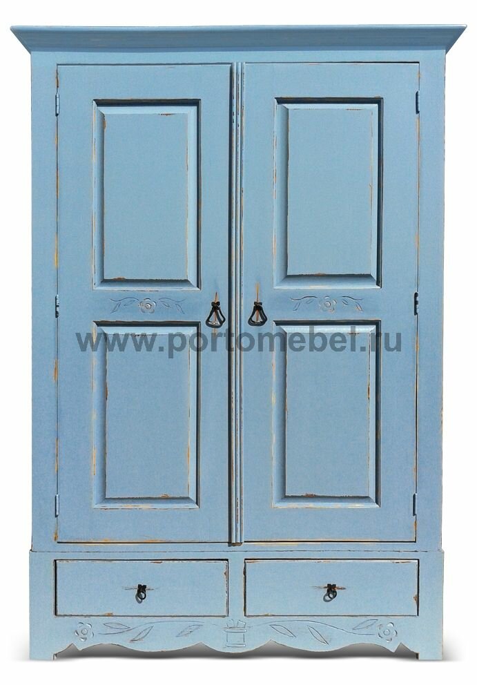 шкаф для одежды 2 дв+2ящ.armoire цвет, прованс шкаф, платяной шкаф зеленый прованс, голубой шкаф, шкаф для посуды