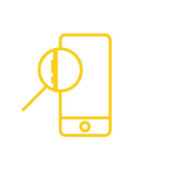 смартфон иконка, жёлтые иконки на смартфон, мобильный телефон, мобильное приложение, смартфон