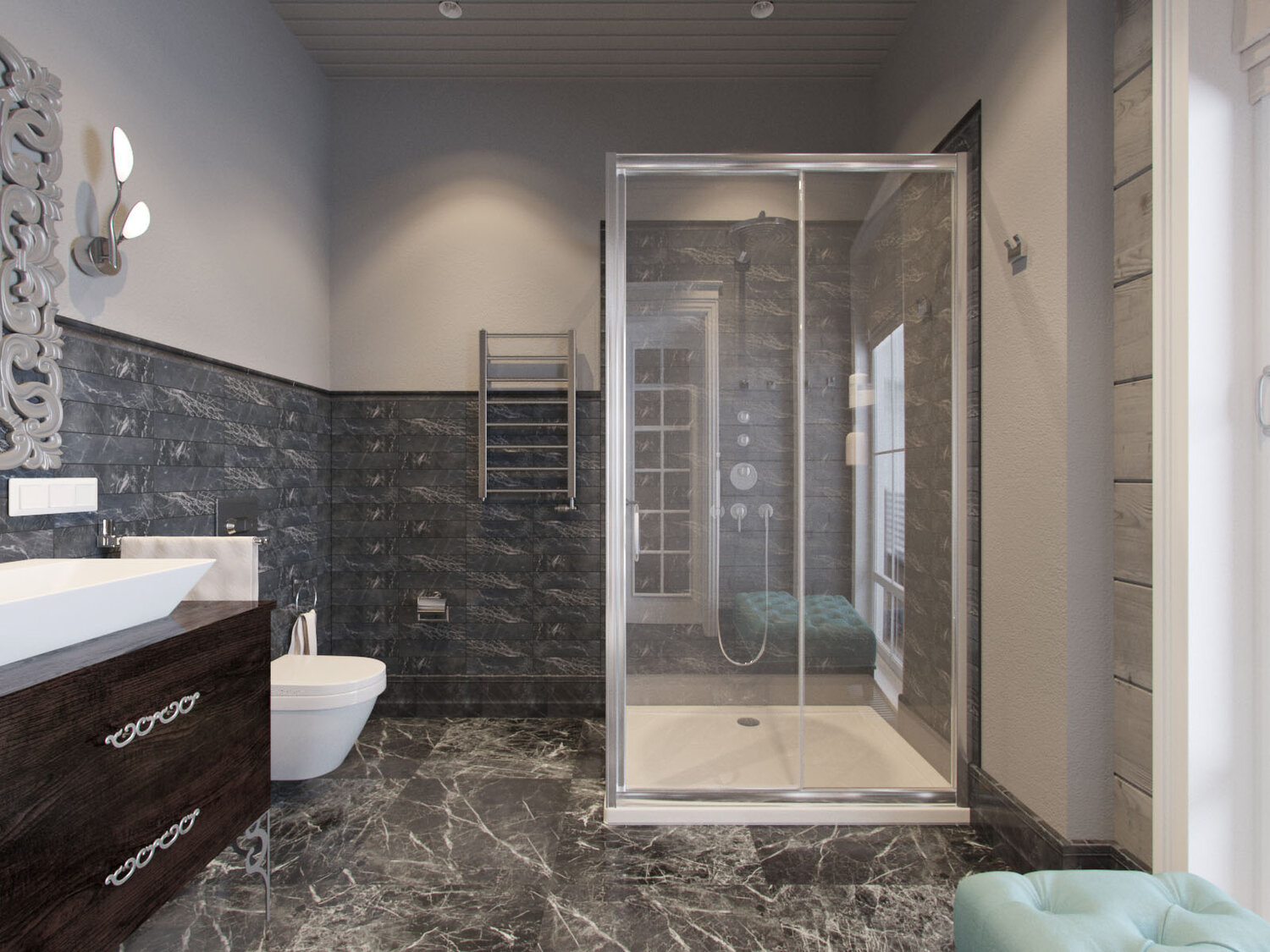 стильная душевая комната, душевая в стиле лофт, ванная комната в стиле лофт, душевая комната, ванная комната