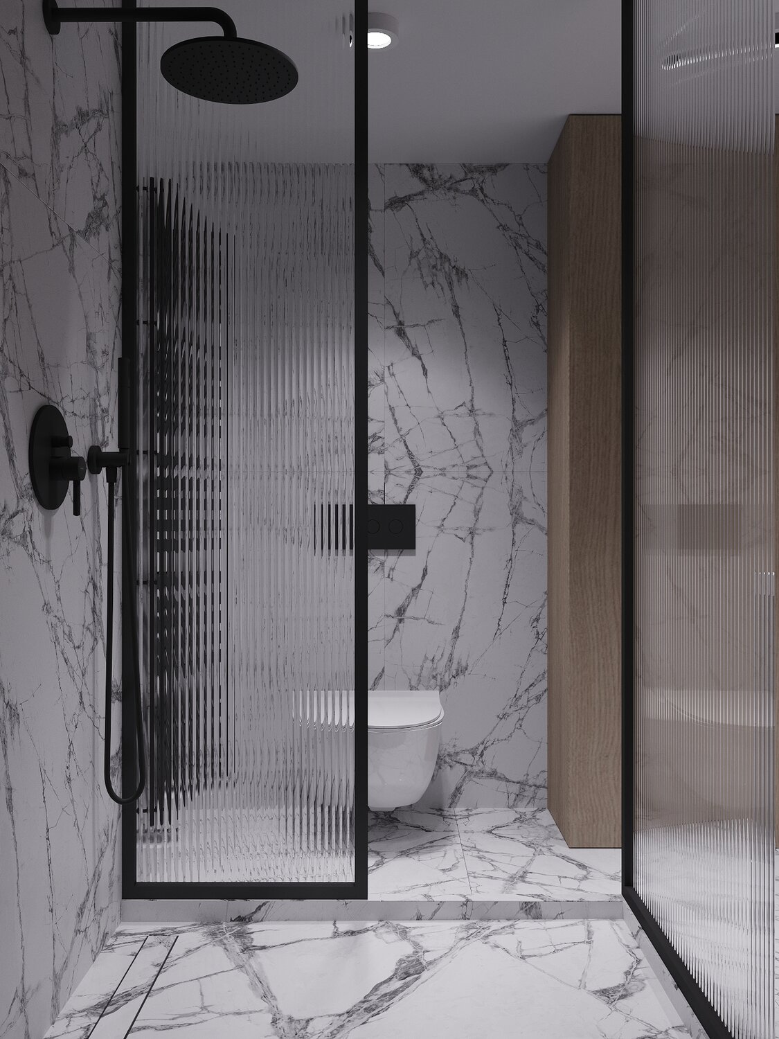 ванная в стиле минимализм, интерьер душевой, dark black marble bathroom плитка, душевая интерьер, дизайн интерьера