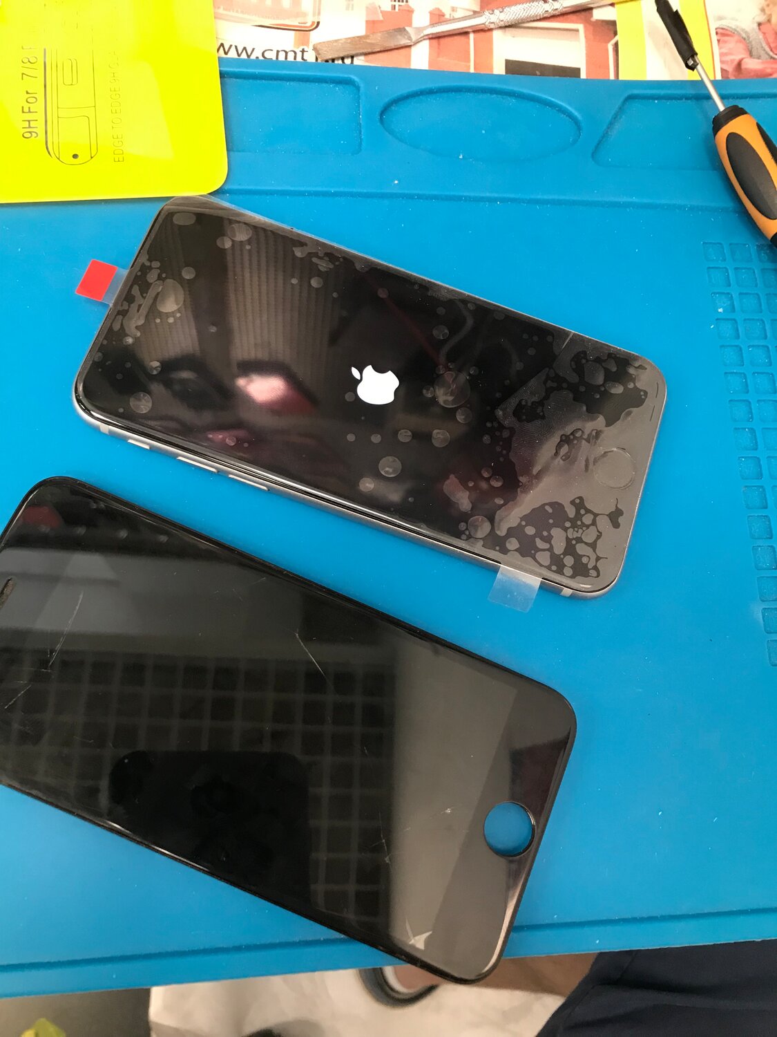смартфон, iphone 8 выдавленная задняя крышка, мобильный телефон, экран, iphone
