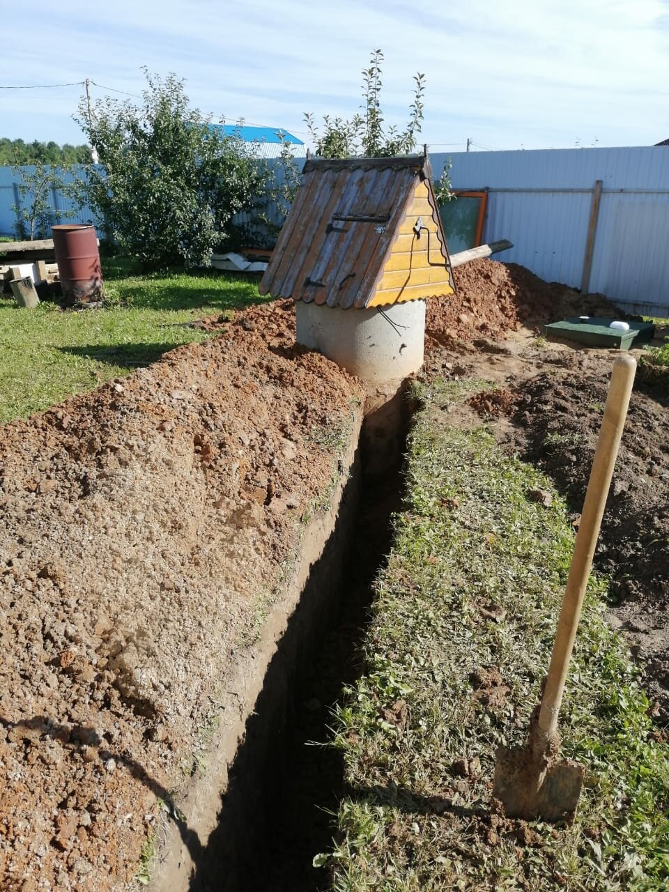зимний водопровод на даче, копка траншеи, копка траншеи под дренаж, копка траншеи под водопровод дмитров, копание траншей