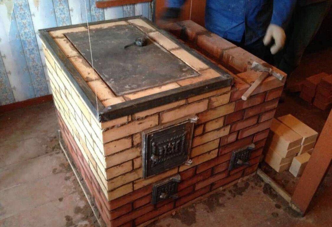кирпичная печь для дачи, кладка печей, отопительно варочная печь из кирпича, кирпичная печь, варочная печь из кирпича