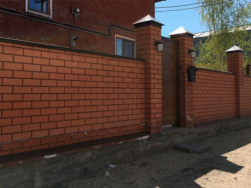 забор для частного дома варианты, забор из кирпича, кирпичные заборы, кирпичные заборы для частного дома, забор из облицовочного кирпича