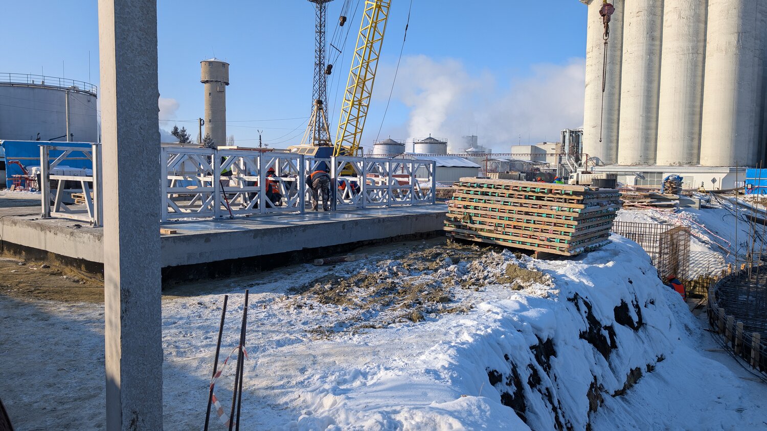 очистные сооружения новая усмань, объект строительства, строительство, строительство завода, производства