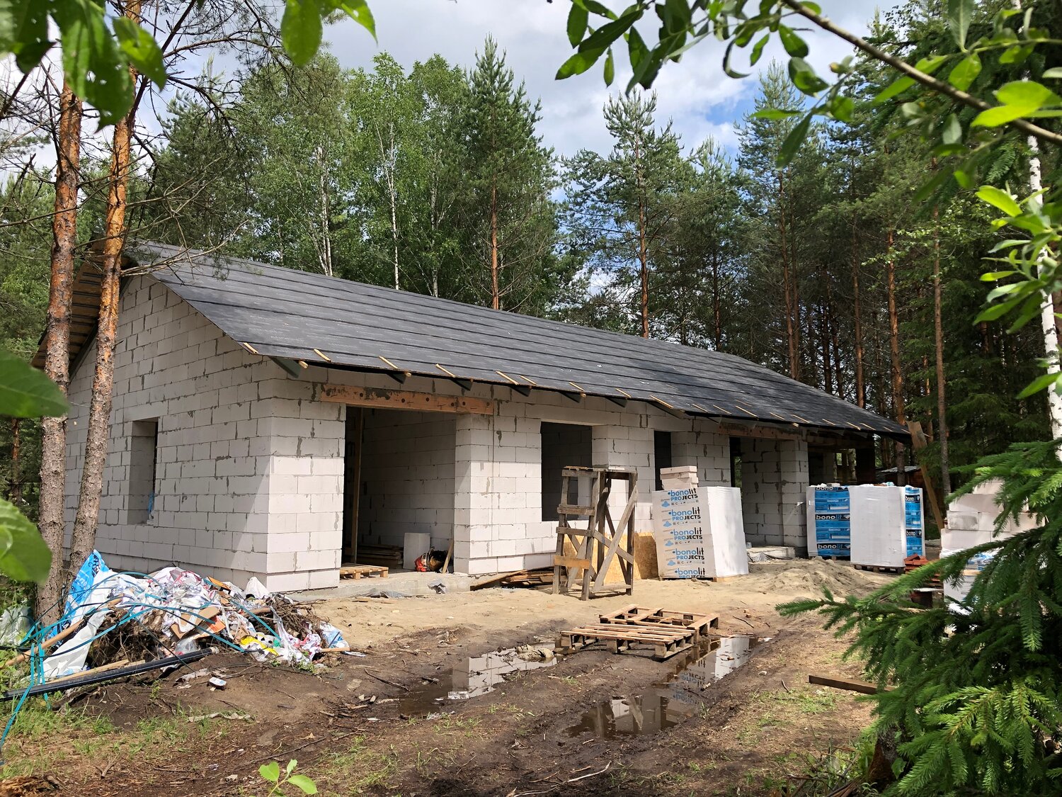 одноэтажный дом из газоблока, строительство дома из газобетона, одноэтажные дома из газобетона, одноэтажный дом из газобетона 110 м2, дома из газобетона