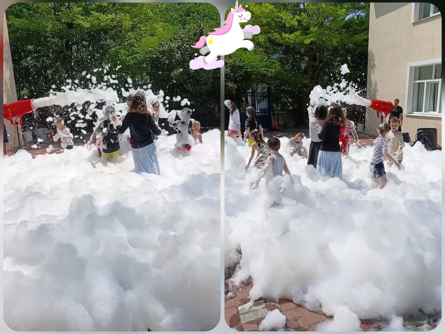 Дети играют в боулинг пластиковыми бутылками на улице