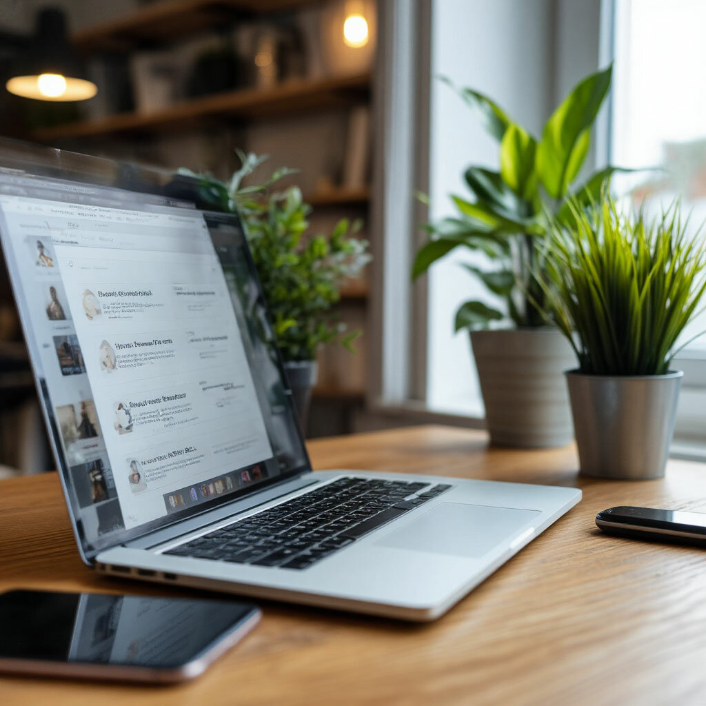 ноутбук, original macbook, компьютер, стол с ноутбуком, макбук на столе