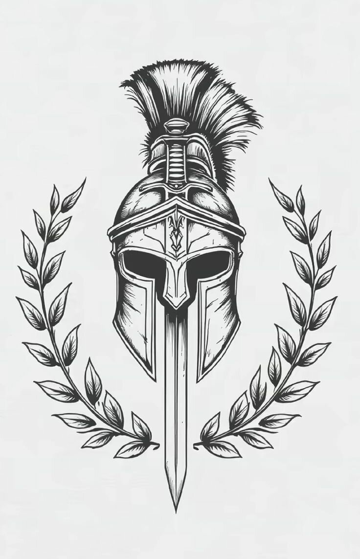 spartan warrior helmet tattoo, �������� ���������������������� ��������, �������� ������������������ ����������, ���������������������� �������� ������������, greek tattoo helmet spartan olive branches