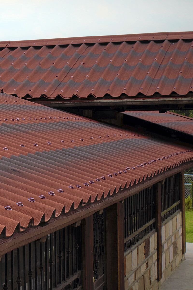 ондулин черепица, кровля из ондулина, листы черепица ондулин 3.3, андулиновая кровля 3д, черепица ондулин красная