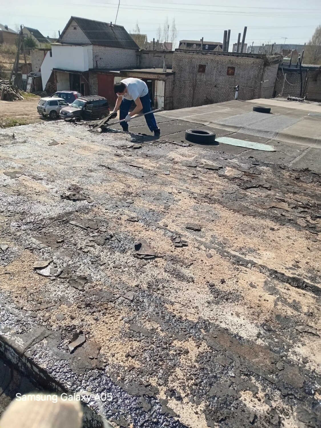 демонтаж мягкой кровли, стяжка кровли, ремонт мягкой кровли, гидроизоляция крыши гаража, ремонт кровли