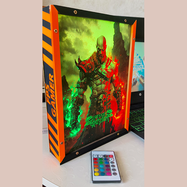 лайтбокс световой, игра doom, модульная картина, картины интерьерные, doom eternal