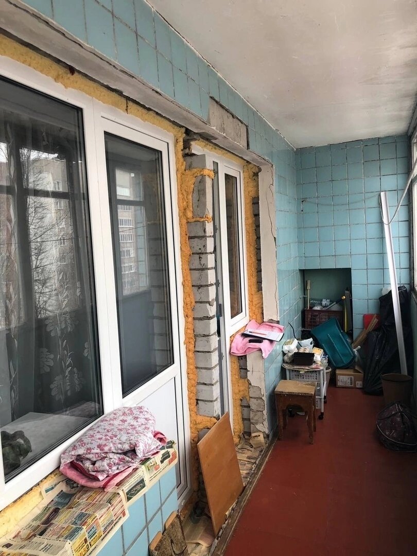 квартир, балкон, комнат, интерьер комнаты, старые балконы
