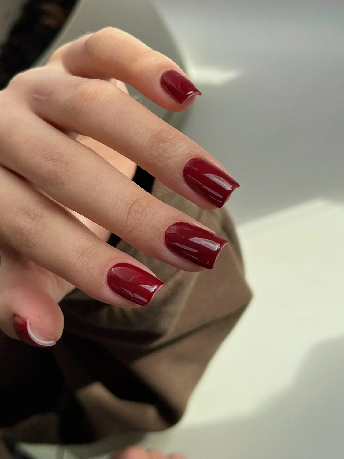 ногти, бордовый маникюр, маникюр красные ногти, маникюр бордовые ногти, бордовый квадрат ногти