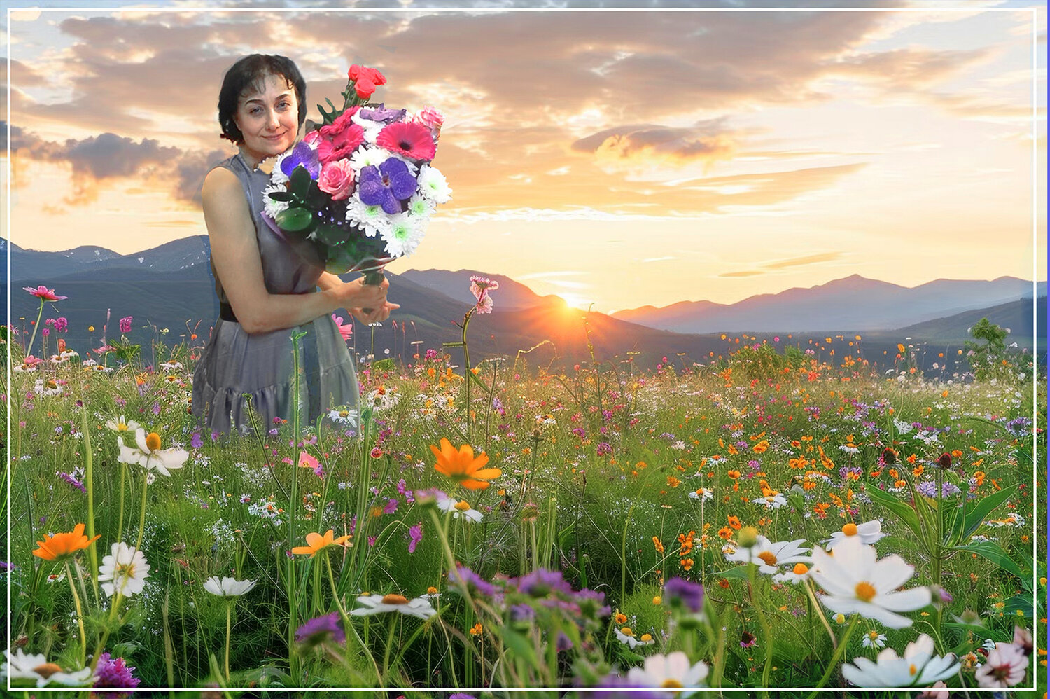 a beautiful meadow filled with a variety of wildflowers, ���������� �������������� ����������, fields of flowers, ����������, ������������������ ��������