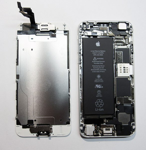 iphone 6s plus внутри, разобранный айфон 6, iphone 6, айфон 6 в разборе, iphone 6s дисплейный модуль изнутри