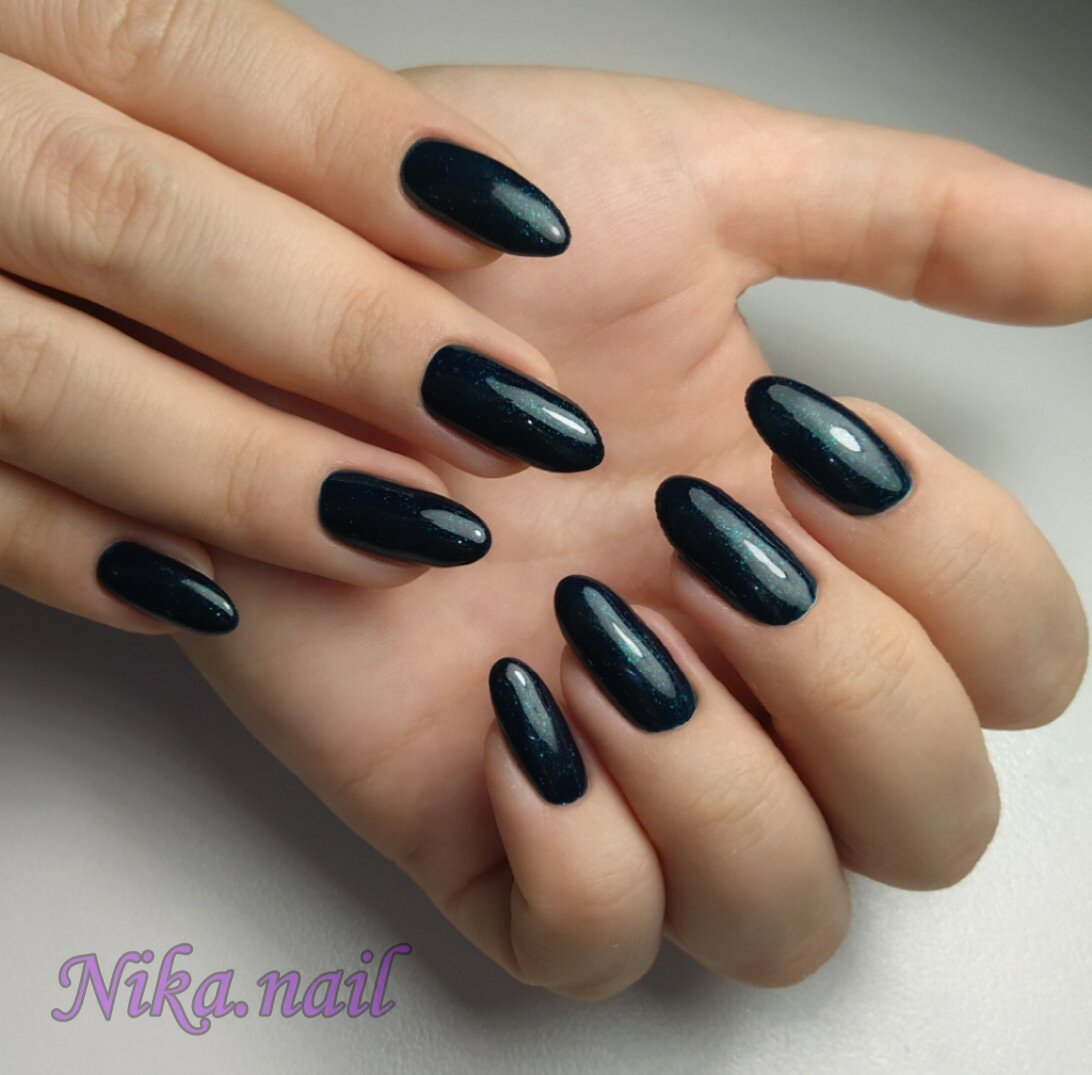 ногти, гель лак, маникюр с подложкой черный, маникюры, иванейлс/iva nails