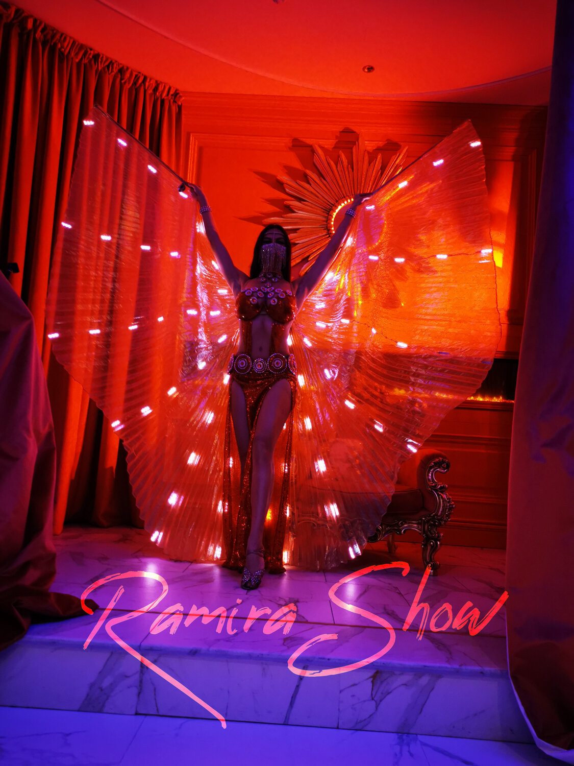 шоу со светодиодами, шоу, светодиодное шоу, костюмы для шоу беллиданс со светодиодами, крылья костюм со светодиодами