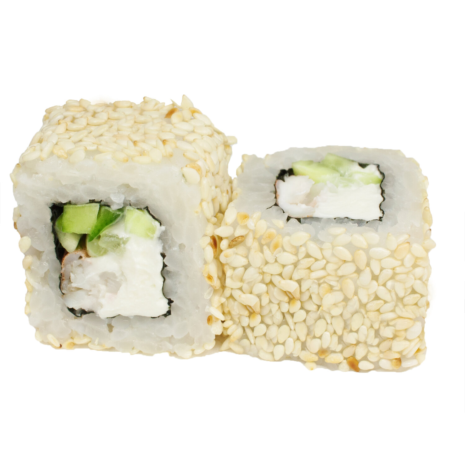ролл, ролл в кунжуте с курицей, ролл в кунжуте 2 шт, ролл калифорния в кунжуте, ролл овощной с чукой в кунжуте