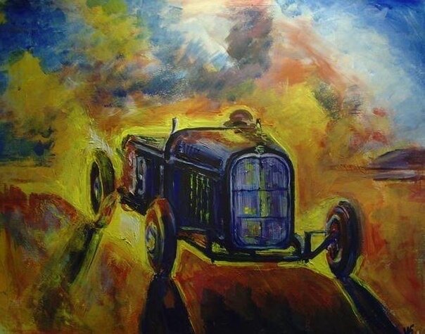 автомобиль иллюстрация, картина автомобиль, томас фриц картины, том фриц картины, ретро автомобили