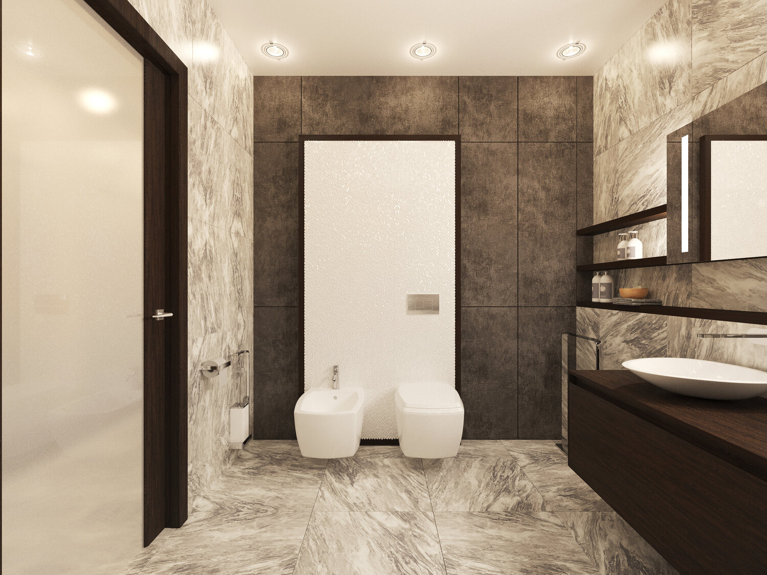 современная ванная комната, интерьер, ванная комната, дизайн интерьера, интерьер туалета с большой раковиной