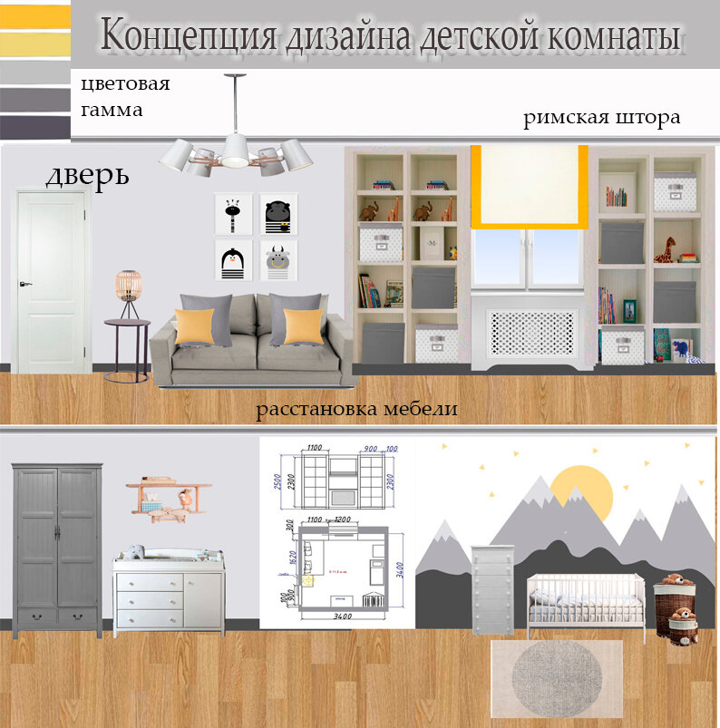 Дизайн-проект интерьера детской комнаты