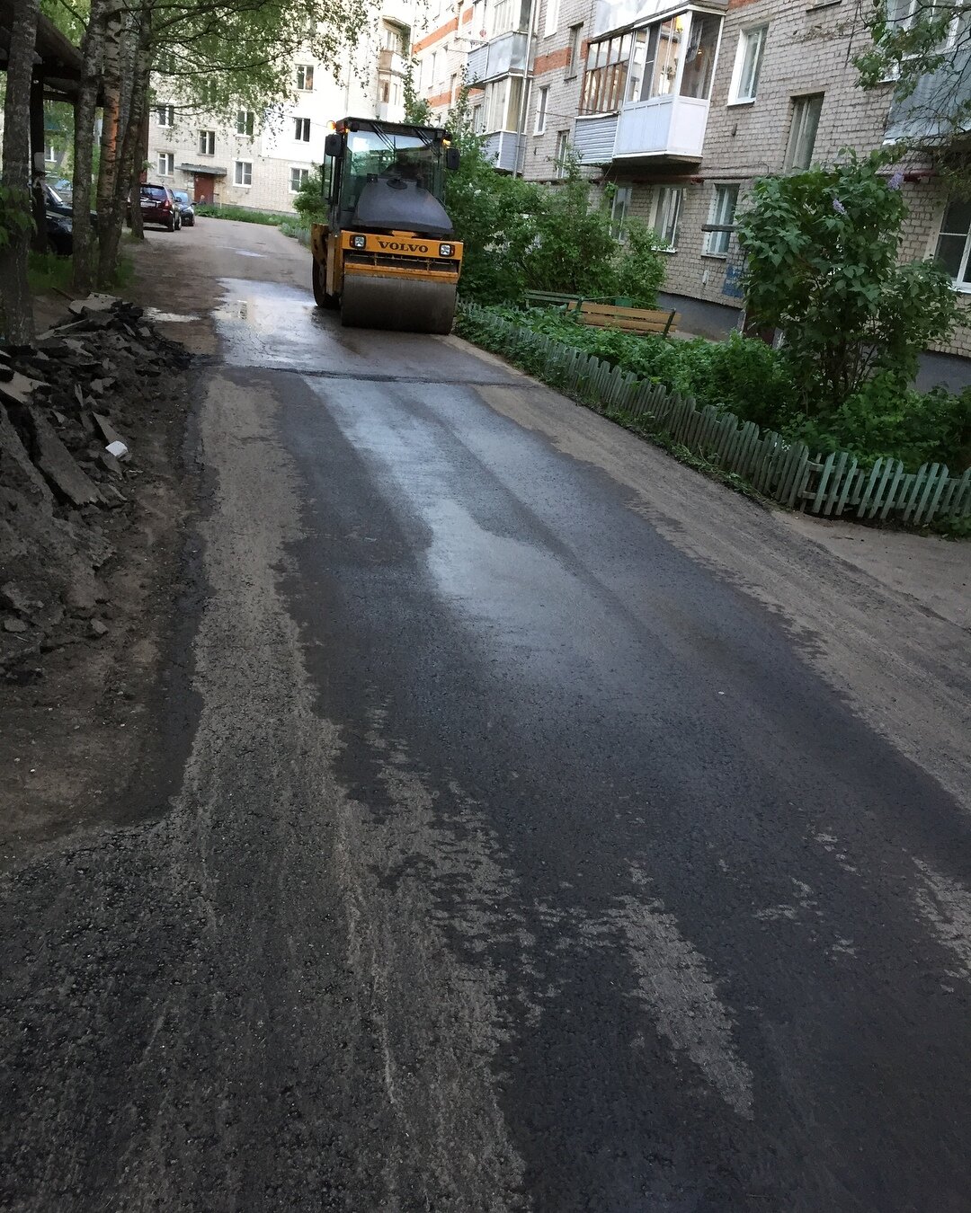 двор, асфальт, улица, дорог, асфальт в переулке