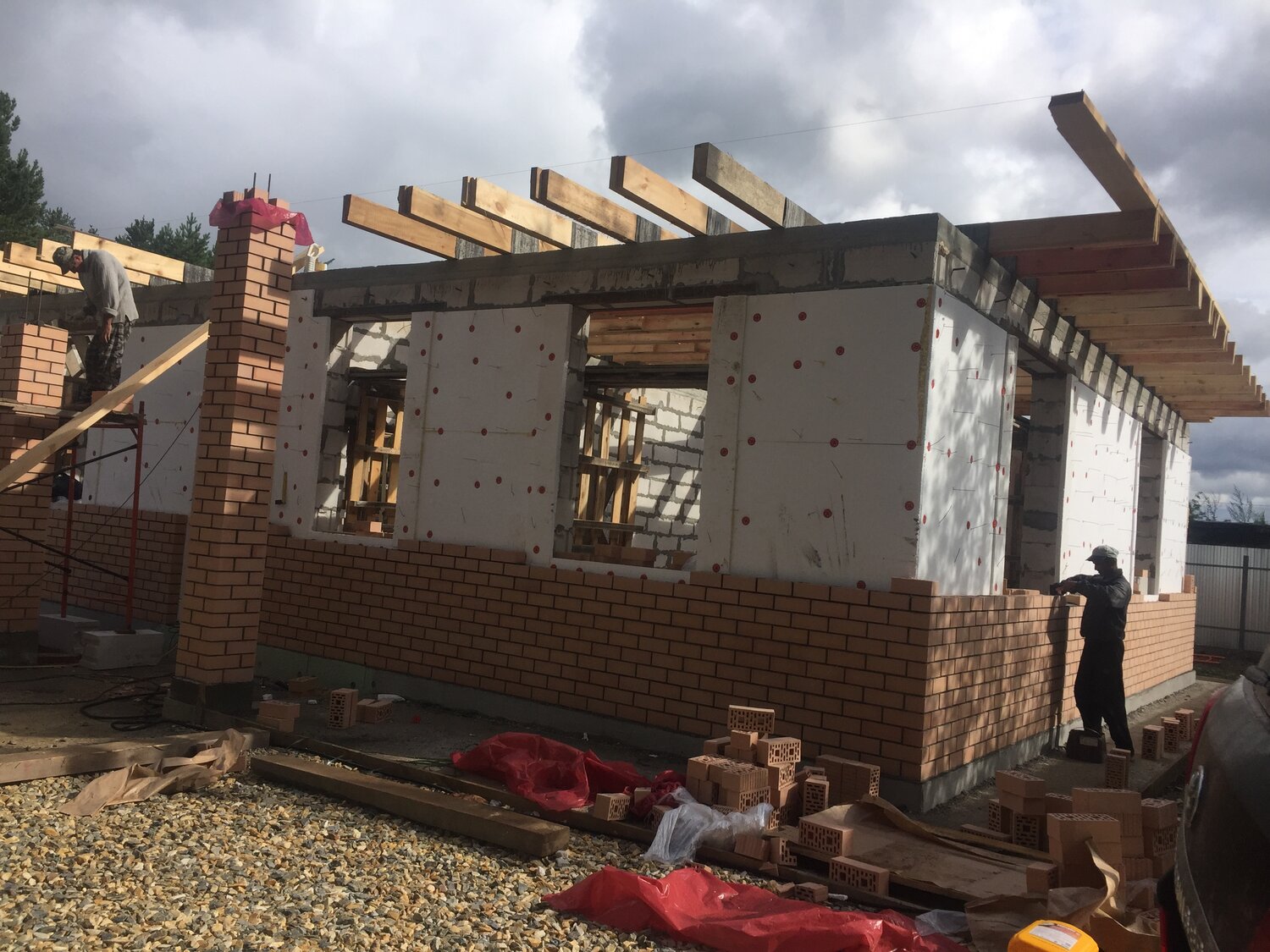 стройка дома с нуля, пеноблок, стройка гаража из пеноблоков, строительство, постройка дома с нуля