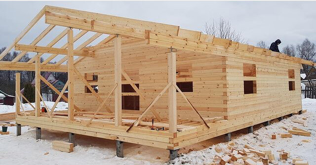 строительство домов из бруса, стройка домов из бруса, монтаж дома из профбруса, дом из бруса, строительство из бруса