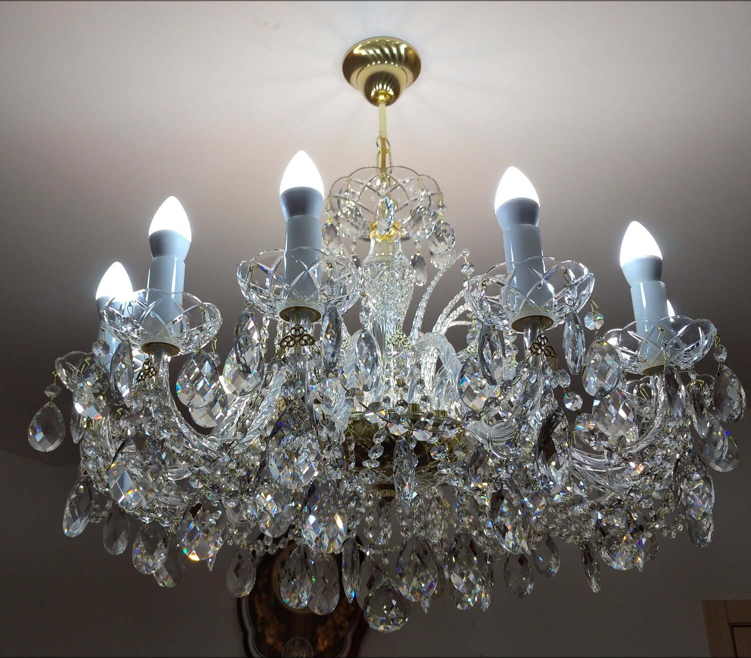 люстры хрустальные богемия на 10 ламп, люстра барокко хрустальная, люстра, люстра maytoni dia019-08-g, люстра хрустальная чешская tomia glass semily l 11