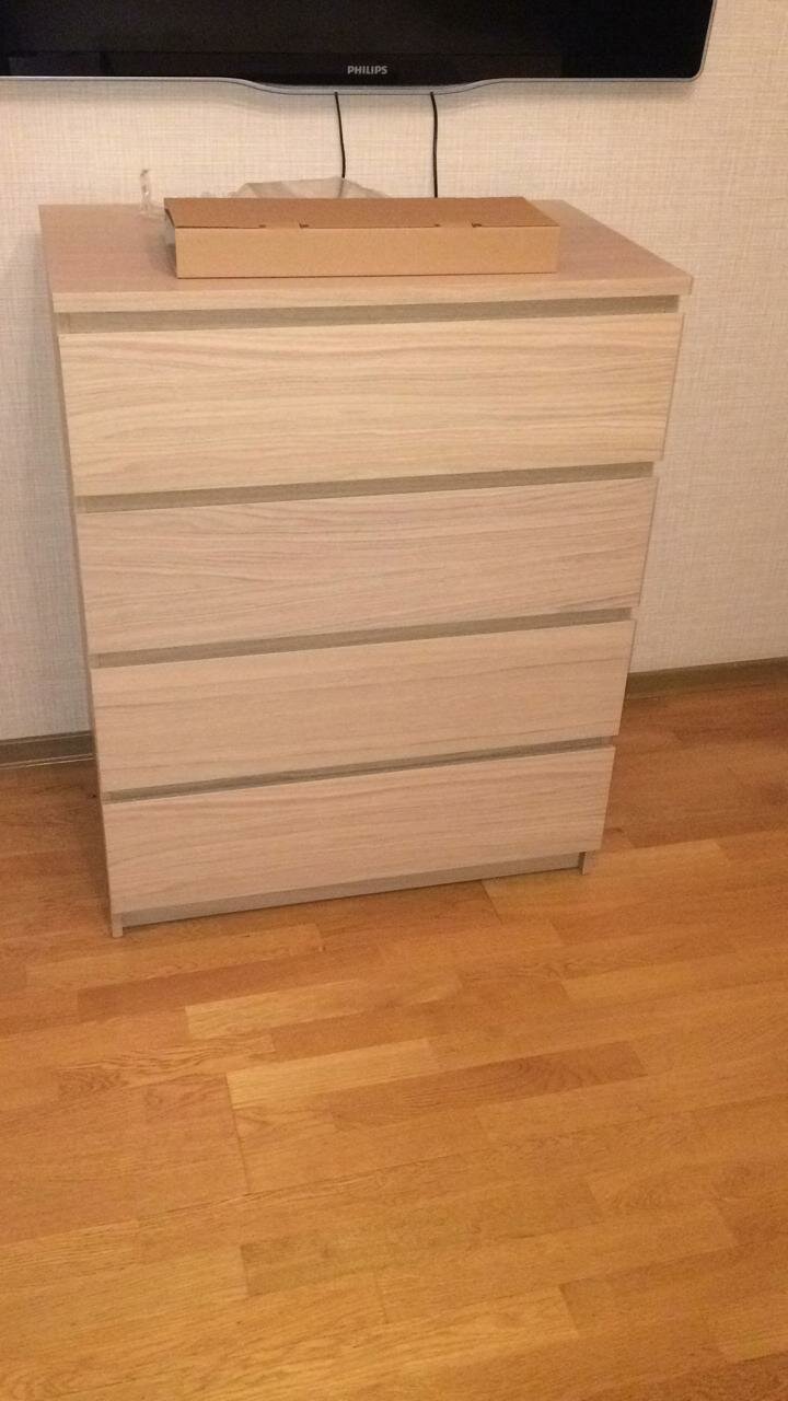 комод мальм беленый дуб, комод икеа мальм беленый дуб, комод мальм ясень икеа, мальм комод с 3 ящиками, дубовый шпон80x78 см, комод мальм икеа