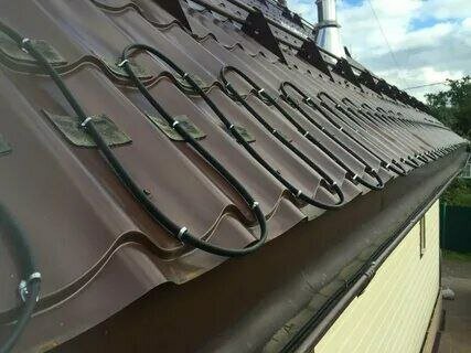 система антиобледенения кровли и водостоков, саморегулирующийся греющий кабель обогрев кровли, крепление греющего кабеля к кровле, греющий кабель для кровли, монтаж греющего кабеля на кровле