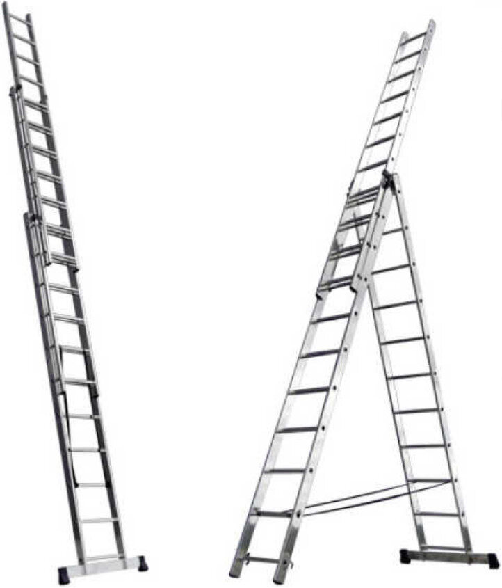 лестница 1-секц 6-ступ алюмет, лестница алюминиевая 3-х секционная алюмет 3х10, лестница стремянка 3х9, алюмет лестница 3-секц.3 12 усиленная профессиональная 9312, лестница 3х16 (высота 12,8м) профессиональная alumet