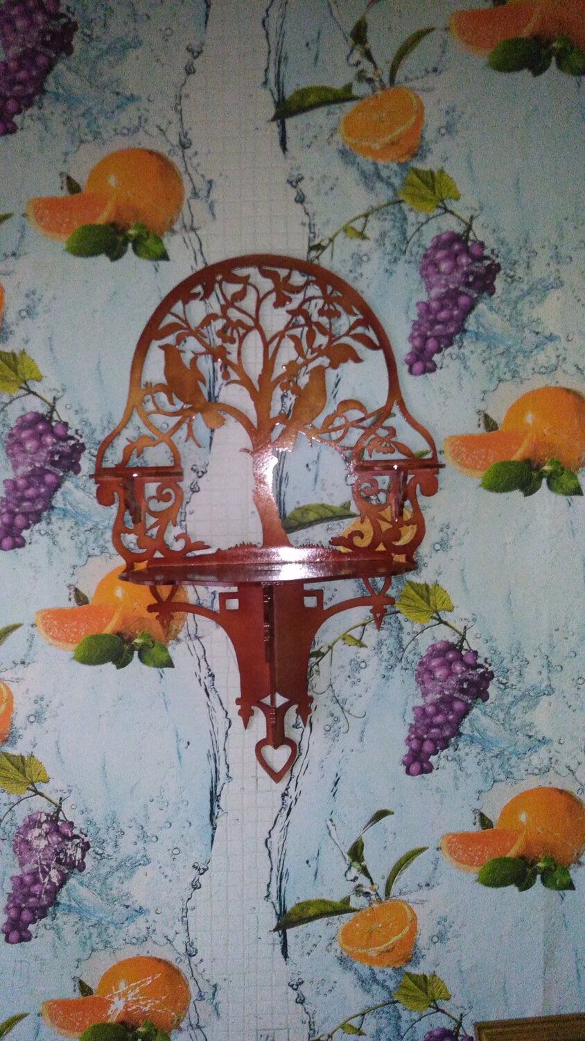 картина, полка птица, панно, полочка, техника