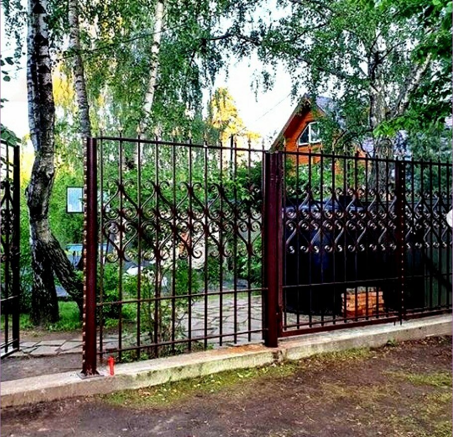 забор, кованый забор с рабицей, забор металлический секционный красивый, ворота, красивый забор из профильной трубы