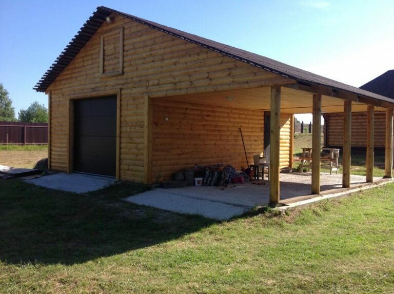 деревянный гараж с навесом, гараж 6х6 каркасный проекты, гараж каркасный, гараж деревянный, гараж на участке