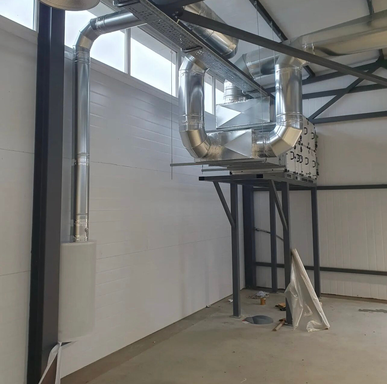 система приточно вытяжной вентиляции в цеху, вытяжная вентиляционная система в1, системы вентиляции, приточно вытяжная вентиляция, вентиляция