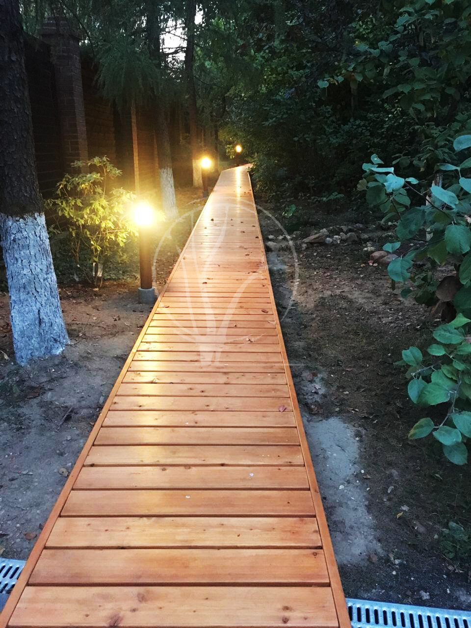 деревянный настил дорожка, деревянные дорожки на даче, деревянные дорожки на сваях, деревянные дорожки из поддонов, деревянная дорожка вид сверху