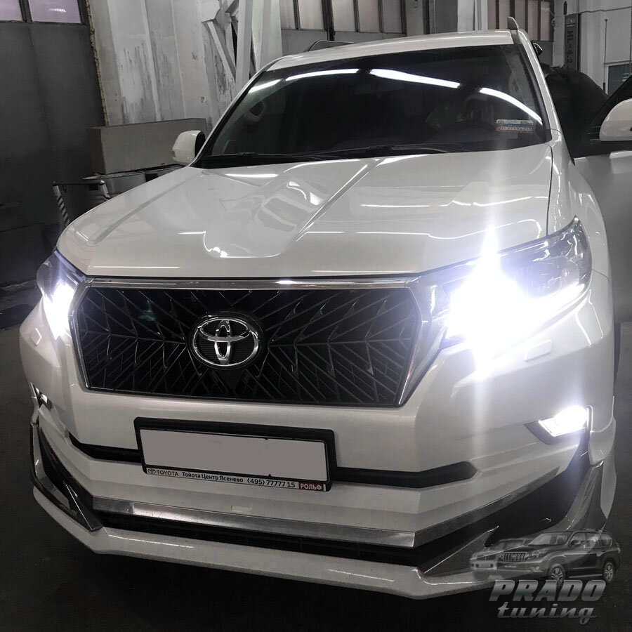 решетка toyota land cruiser 150 trd, обвес lexus lx570 trd 2018, toyota land cruiser, решетка trd prado 150, автомобиль