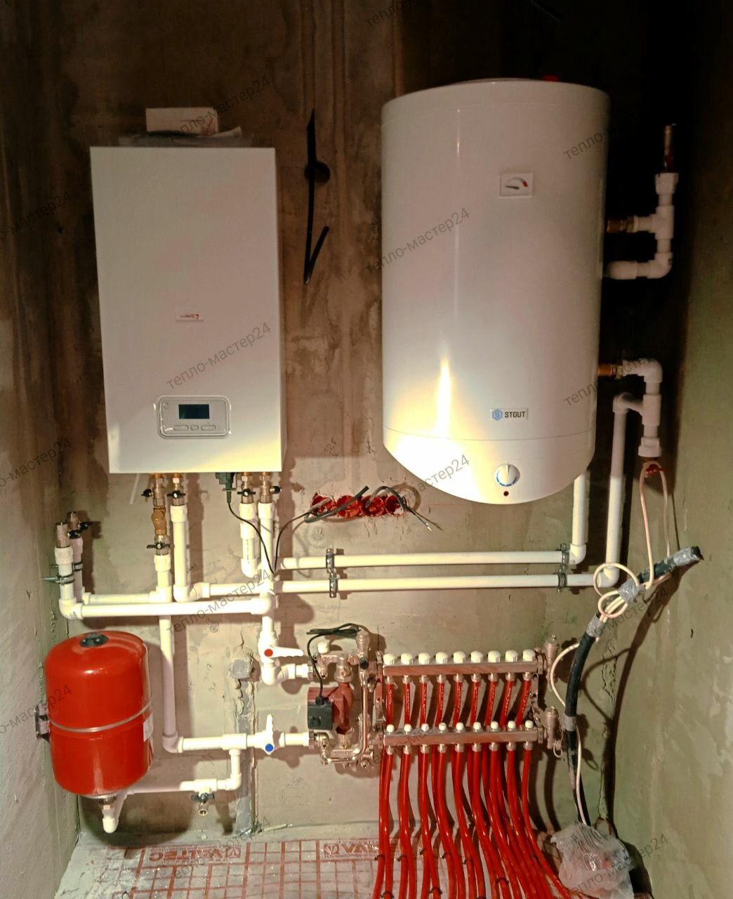 обвязка газового котла с бойлером, обвязка котла, обвязка котельной, обвязка котла протерм 12 квт, обвязка котельной в частном доме