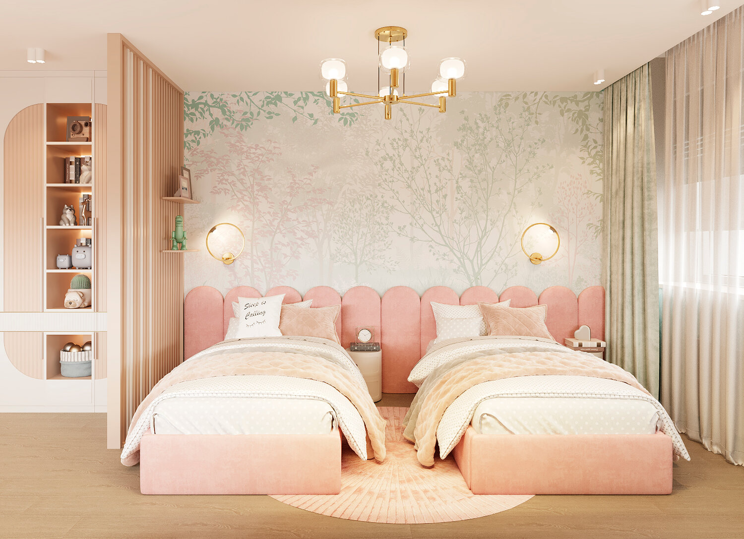 комната в розово бежевых тонах, интерьер комнаты для девочек, интерьер детской комнаты девочке, маленькая спальня дизайн, интерьер комнаты