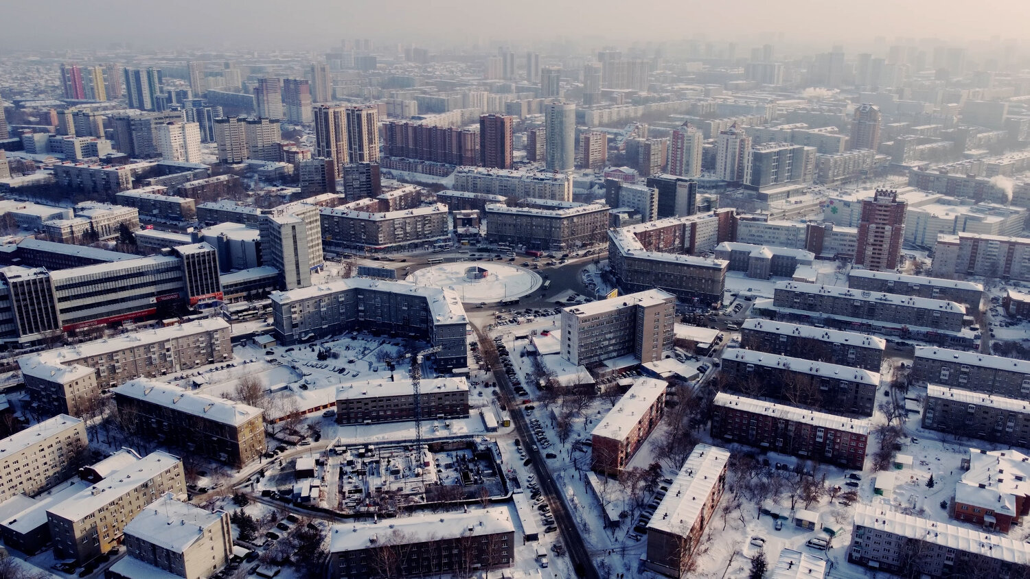 панорамы новосибирска зимние, екатеринбург с высоты, центр новосибирска, екб дивс с высоты, район марьина роща