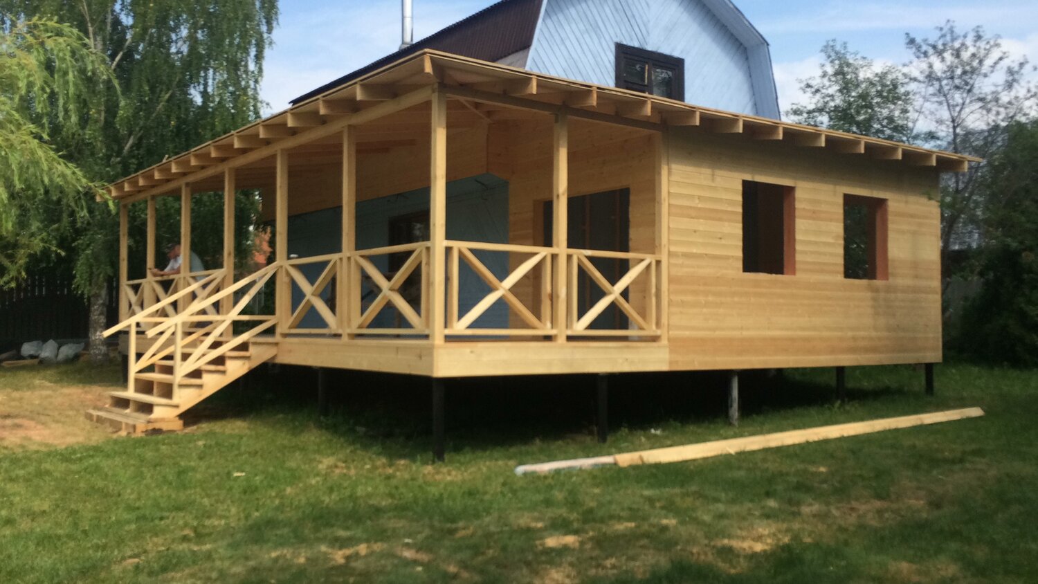 постройка веранды, дачный домик, строительство веранды, каркасный дачный домик, дачный дом
