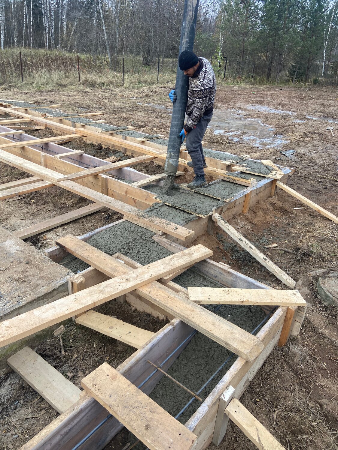 фундамент, фундамент дома, заливка фундамента, ленточный фундамент, монолитный фундамент