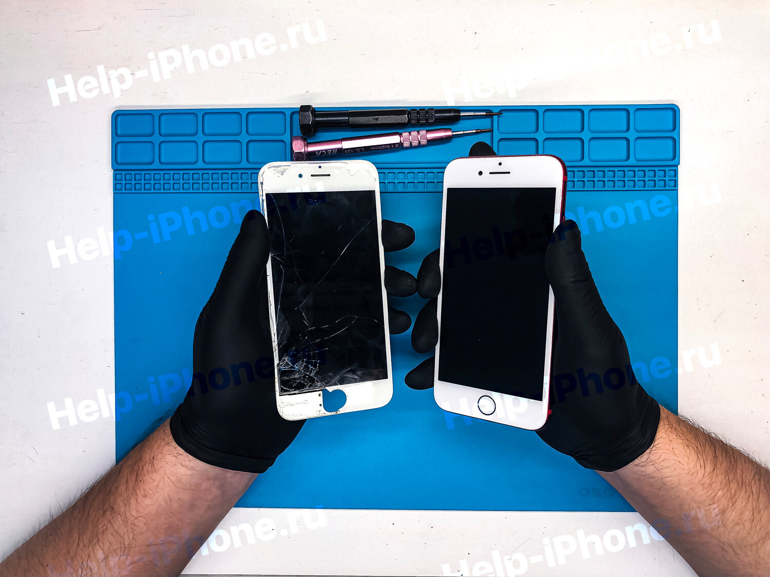 смартфон, замена дисплея (original), мобильный телефон, замена дисплея iphone 7 до и после, техника